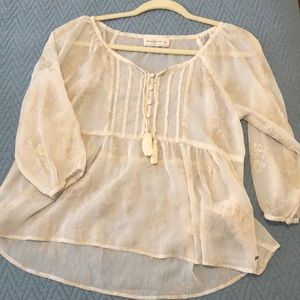 Abercrombie Sheer Babydoll Top SZ S